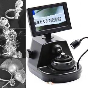 LCD Digital Microscope Digital Diamond Girdle Viewer,Digital Electron Microscope w/4.3Inch LCD Screen,Accurate Identification,Biological Microscope Kit,for Diamond Inscription
