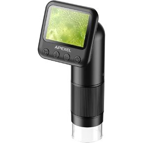 handheld digital microscope APL-MS008 Handheld Digital Microscope 12X-24X Magnification Portable Microscope for Kids 2.0 Inch LCD Screen 2MP Photo 720P Video Built-in Battery with LED Lights Ele