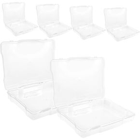 6Pcs Transparent Plastic Storage Boxes for Postcards and Photos Durable Clear Card Holders with Buckle Design Easy to Open and Close Lightweight and Space Saving
