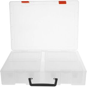 1Set Multifunctional Photo Organizer Case Handheld Storage Box with Inner Dividers Durable Transparent for Easy Classification Practical Use for Photo Storage