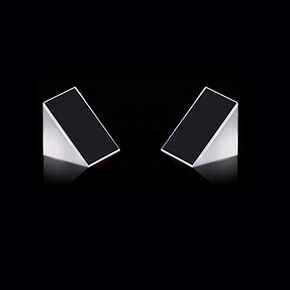 GARPROVM Triangular Prism, 90 Degree Total Reflection Isosceles Right Angle Aluminized Optical Mirror Black Prism