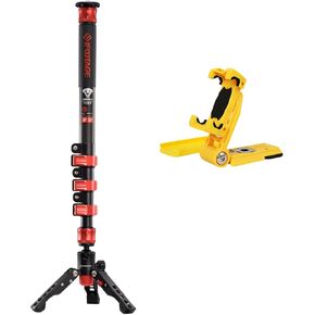 ifootage 59 '' 'monopod + محول حامل ترايبود الهاتف الأصفر مع قاعدة ARCA QR ، مجموعة ألياف الكربون monopod ، مناسبة للتسوية ، البث المباشر ، التصوير في الهواء الطلق