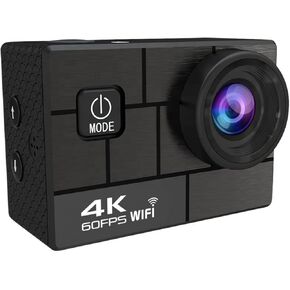 Web Camera Ultra HD 4K/60fps 24MP WiFi 2.0" 170D Underwater 30M Helmet Vedio Anti-Shake Supports Slow Motion Photography Camera for Gaming Video Calling Recording (Bundle : Option2 Color : Black)