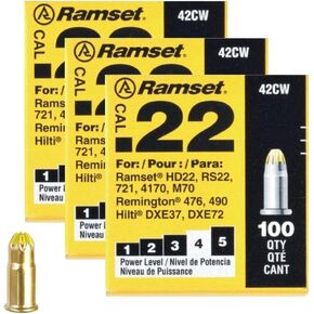 Lot of 3 ITW Brands Ramset Powerder Load 0.22 Caliber Yellow 100/Pack