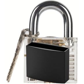 Combination Lock Padlock with Black Silicone Case for Home and Office Security, 50MM, Silver