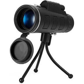 Outdoor Monocular Telescope with Green Coating High Powered Vision Scope for Concerts Bird Watching Camping Travel Black