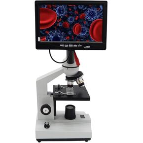 Microscope LCD Biological Microscope 1600x 2500x Animal Egg Observation Artificial Insemination for School Laboratory Home Education,7inch 1600x
