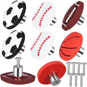 CANIGHT 8 Pcs Sports Ball Knobs for Boys Dresser Basketball Soccer Drawer Handles Boys and Girls' Cabinet Decor Easy Install