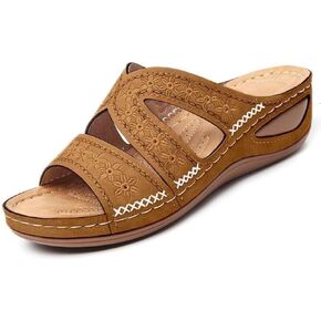 RiceelSor Women's Orthopedic Sandals with Arch Support - Slip-On Wedge Platform Summer Shoes, Non-Slip Beach Shoes & Breathable Design | All-Day Comfort