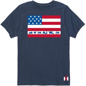 Country Casuals International Harvester - American Flag with Tractors - Toddler Short Sleeve Graphic T-Shirt
