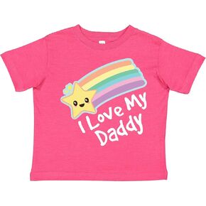 inktastic I Love My Daddy Boys Girls Star Rainbow Toddler T-Shirt