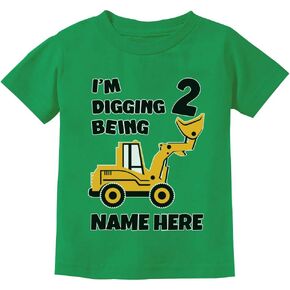 Tstars Personalized 2nd Birthday Shirt Boy I'm Digging Being 2 Toddler Kids T-Shirt