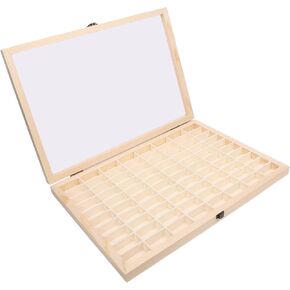 Wooden Camera Film Display Box 80 Slots Storage Cabinet for Photographers