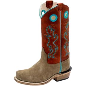 Old West Boots Unisex-Child Medium Square Toe Boots Western