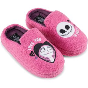 Disney Ladies Nightmare Before Christmas Slippers - Ladies Classic Jack Skellington Slip On House Slippers Slip On Slides Shoes