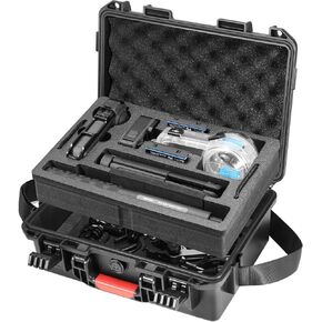 Hard Case for Insta360 X5 Camera and Accessories, Waterproof Protective Hardshell Carrying Case Customized for Insta 360 X4/X5 Bundle Combo Full Kits with Shoulder Strap, Dual Layers, Black
