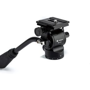 Fotopro Mini Fluid Video Head MH-2A, Quick Release Plate, Pan Tilt Head with Adjustable Handle, 1/4" and 3/8" Interface for Tripod, 6.6 lbs Load for DSLR Mirrorless Cameras, Tripods & Sliders