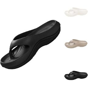 Flip Flops for Women Comfortable Summer Beach Walking Thong Cushion Sandals Slip On Recovery Footwear Non-Slip Comfort Lightweight Orthotic Sandals for Plantar Fasciitis Relief Casual Sandal