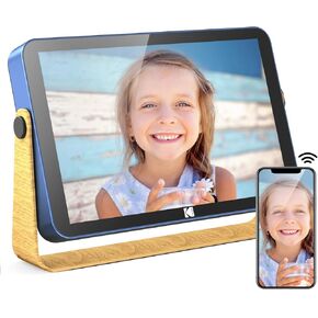 KODAK WiFi Digital Picture Frame 10.1 inch with 16GB Built-in Memory,4000mAh Battery,1280 * 800 Touch Screen Cloud 2.4GHz WiFi, Auto-Rotate, KODAK APP, Gift for Friends Family(Blue, 10 inch)