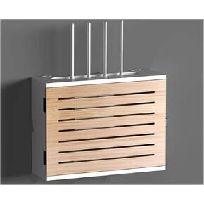 Router Shelf Wall Mount WiFi Router Storage Box, WiFi Router Storage Box, Cable Hide Floating Shelves for TV Components Cable Hide, Easy to Install (B 36.5x27.5x11.5cm)