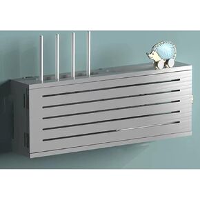 Router Shelf Wall Mount WiFi Router Storage Box, WiFi Router Storage Box, Cable Hide Floating Shelves,Wall-Mounted Living Room Set-top Box Bracket Cover Box Creative (D 52.5x20x10cm)