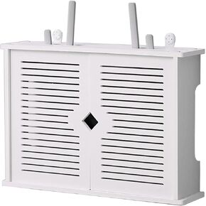 Router Shelf Wall Mount WiFi Router Storage Box, Router Storage Rack, Wireless WiFi Router Storage Box, WiFi Box Hider Decorative, Power Strip Protector Hider, Wall Mounted
