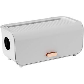 Storage Racks Wireless Router Storage Box Wall-Mounted Bracket Cover Box WiFi Router Shelf Multimedia Decorative Shielding Box for Hiding WiFi Router, TV Box Components, Cables Etc(White)