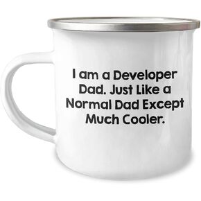 Developer Dad Camping Mug Funny Quote Birthday Unique Gift from Men to Developer Friends