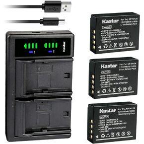 Kastar LTD2 USB Battery Charger Replacement for Fujifilm NP-W126, NP-W126s Battery, Fujifilm BC-W126 Charger, Fujifilm X-A1, X-A2, X-A3, X-A5, X-A7, X-A10, X-E1, X-E2, X-E2S, X-E3 Cameras