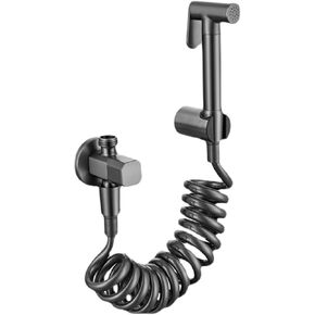 Cloth Diaper Sprayer, Toilet Bidet Sprayer Handheld Bathroom Shower Head Hose 1.5M Telescopic Hose Double Outlet Angle Valve for Toilet