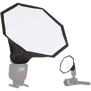 REFLEX CAMERA Octagonal Speedlight Softbox Diffuser | Foldable Portable Flash Light Modifier for DSLR | Soft Lighting for Portrait Product Photo Video with Storage Box (30cm (11.8in))