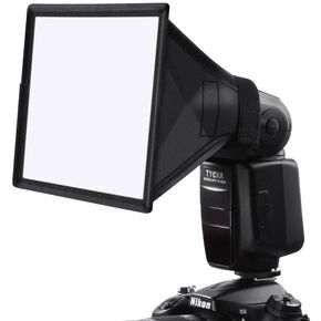 REFLEX CAMERA Universal Softbox Flash Diffuser 17×15cm (6.7×5.9in) for DSLR Camera Speedlite | Foldable Portable Light Modifier for Flash | Soft Even Lighting with Storage Pouch (19×23cm (7.5×9in))