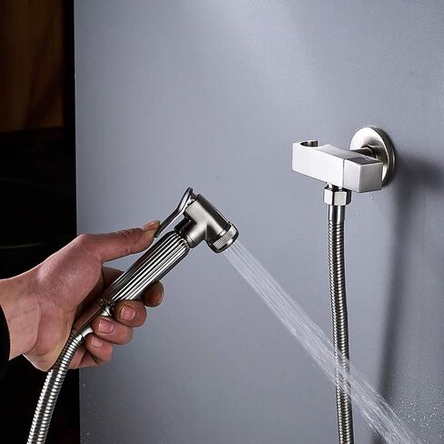 Handheld Bidet Sprayer for Toilet with Single Cold Water, Wall Mounted Bathroom Cloth Diaper Sprayer Set Brass Toilet Bidet Sprayer Kit for Pet Bathing, Personal Hygiene,Brushed Nickel(Brushed Nickel) in Saudi Arabia
