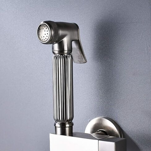 Handheld Bidet Sprayer for Toilet with Single Cold Water, Wall Mounted Bathroom Cloth Diaper Sprayer Set Brass Toilet Bidet Sprayer Kit for Pet Bathing, Personal Hygiene,Brushed Nickel(Brushed Nickel) in Saudi Arabia
