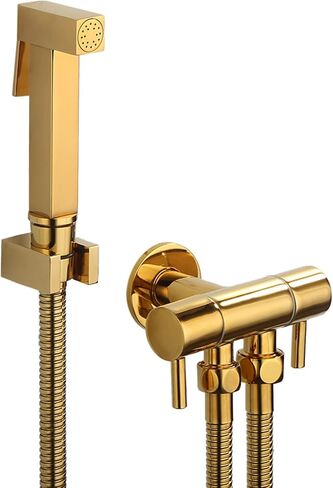 Handheld Toilet Bidet Sprayer Set Kit Toilet Bidet Sprayer Head Toilet Spray Gun Attachment Gold Brass Cold Water Double Handle with Hose Bidet Shower for Toilet,B,1 M(A,1 m) in Saudi Arabia