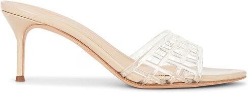 High Heel Sandals for Women Open Pointed Toe Mesh Mules Sandals Beach Summer Dress Stiletto Shoes in Kuwait