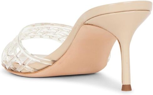 High Heel Sandals for Women Open Pointed Toe Mesh Mules Sandals Beach Summer Dress Stiletto Shoes in Kuwait