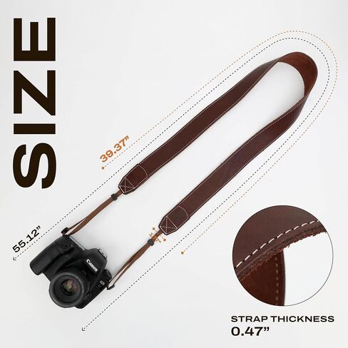 Classic Leather Camera Strap, Shoulder Strap, Genuine Leather Neck Strap for DSLR/SLR in Kuwait