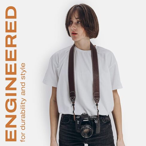 Classic Leather Camera Strap, Shoulder Strap, Genuine Leather Neck Strap for DSLR/SLR in Kuwait