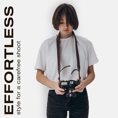 Classic Leather Camera Strap, Shoulder Strap, Genuine Leather Neck Strap for DSLR/SLR in Kuwait