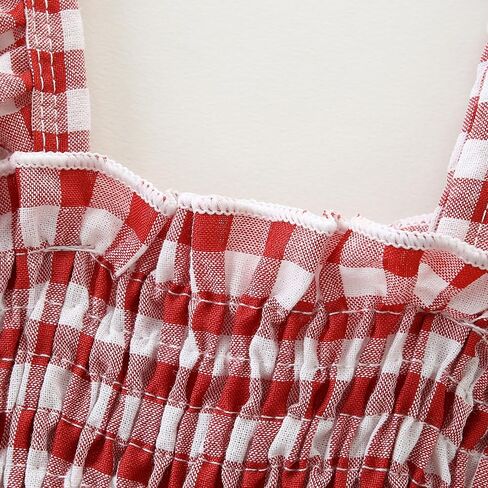 Baby Girl Clothes Romper overall Pants Plaid Sleeveless Ruffle Halter Jumpsuit in Kuwait