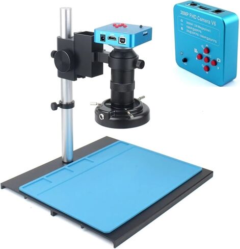 48MP 4K USB HDMI Digital Video Monocular Microscope Camera Continus Zoom 180X C-Mount Professional Soldering Phone Repair Tools(A Set 180X) in Saudi Arabia