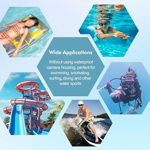 Andoer 1080p كاميرا رقمية مقاومة للماء 48 ميجابكسل كاميرا فيديو رقمية 2.4 بوصة شاشة IPS IP68 5M عمق مقاوم للماء Auto Focus 4x Digital Zoom Festival Gift for Kids Boys Girls Teens in Kuwait