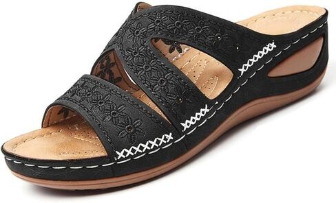 Riceelsor Women's Orthopedic Songals مع دعم القوس-أحذية الصيف منصة الإسفين ، والأحذية الشاطئية غير القابلة للانزلاق والتصميم القابل للتنفس | راحة طوال اليوم in Kuwait