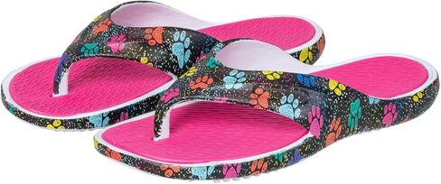 GreaterGood Pawsitively Comfy Flip Flops Lightweight Thong Sole Shock Absorbing Non Slip Pet Print Beach Pool Casual Gifts for Women in Kuwait