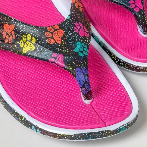 GreaterGood Pawsitively Comfy Flip Flops Lightweight Thong Sole Shock Absorbing Non Slip Pet Print Beach Pool Casual Gifts for Women in Saudi Arabia