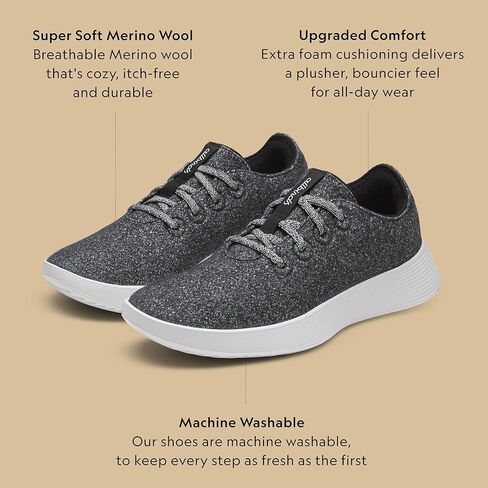 Allbirds Women's Wool Runner Go, Breathable Merino Wool Sneakers in Kuwait