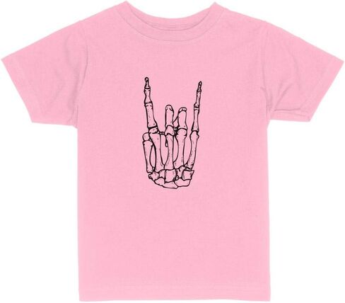 Skeleton Rock Hand Graphic Toddler Kids T-Shirt in Kuwait