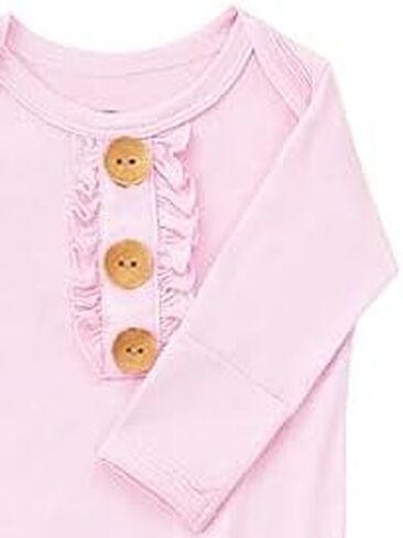 Bow Dream Newborn Baby Girls Knotted Gown Solid Color Jumpsuit with Matching Headband Bonnet Baby Boy Sleeper in Saudi Arabia
