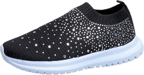 Gutzbsy Womens Rhinestones Glitter Glitter Mesh Meesh Walking ، Bling Sneakers for Women Rishinestones in Saudi Arabia